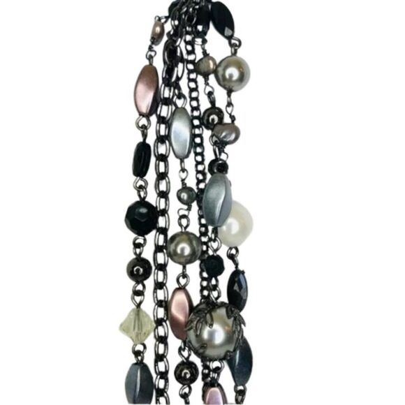 Lia Sophia KATIE Necklace Layered Multi-Strand Beaded On Chain Retired - Picture 3 of 10